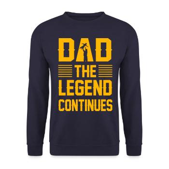 Dad the Legend continues - Unisex Sweatshirt - navy - Front - Alina (178cm) & Michal (187cm)