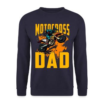 Motocross-Vater - Unisex Pullover - Navy - Vorne - Alina (178cm) & Michal (187cm)