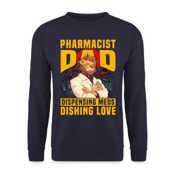 Apotheker Papa gibt Medikamente aus Liebe aus - Unisex Pullover - Navy - Vorne - Alina (178cm) & Michal (187cm)