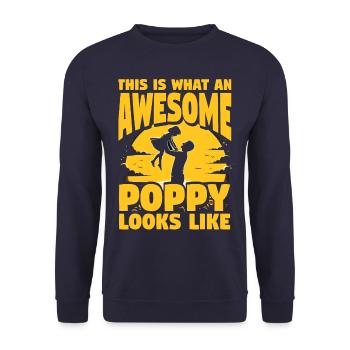 So sieht ein fantastischer Poppy aus - Unisex Pullover - Navy - Vorne - Alina (178cm) & Michal (187cm)