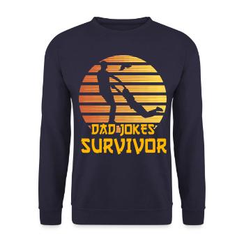 Papa scherzt Überlebender - Unisex Pullover - Navy - Vorne - Alina (178cm) & Michal (187cm)