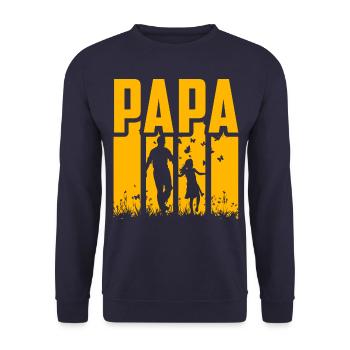 Papa - Unisex Pullover - Navy - Vorne - Alina (178cm) & Michal (187cm)