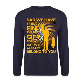 Papa Vater Lustige Kinder Zitat Sarkastisch - Unisex Pullover - Navy - Vorne - Alina (178cm) & Michal (187cm)