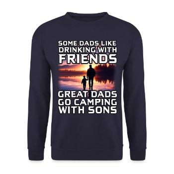Great Dads go Camping with Sons - Unisex Sweatshirt - navy - Front - Alina (178cm) & Michal (187cm)