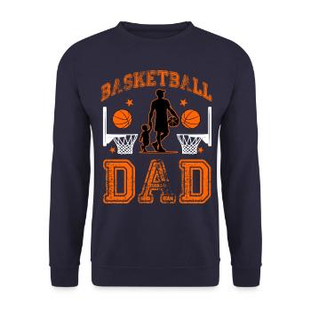 Basketball Dad - Unisex Sweatshirt - navy - Front - Alina (178cm) & Michal (187cm)