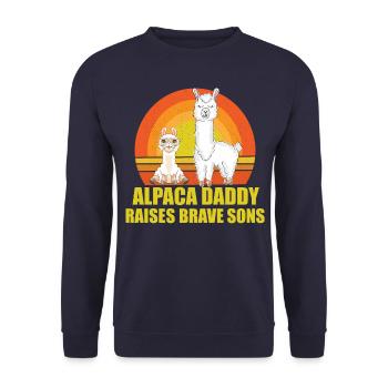 Un papa alpaga élève des fils courageux - Sweat-shirt Unisexe - marine - Devant - Alina (178cm) & Michal (187cm)