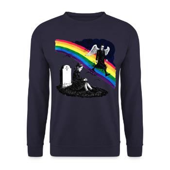 Daughter Dad Mourning Angel - Unisex Sweatshirt - navy - Front - Alina (178cm) & Michal (187cm)