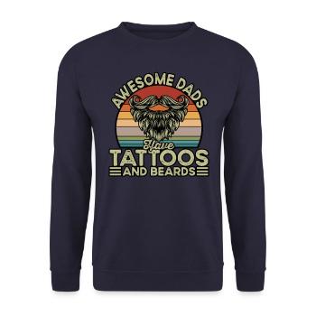 Tolle Väter haben Tattoos und Bärte - Unisex Pullover - Navy - Vorne - Alina (178cm) & Michal (187cm)