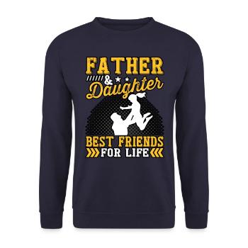 Vater und Tochter beste Freunde fürs Leben - Unisex Pullover - Navy - Vorne - Alina (178cm) & Michal (187cm)