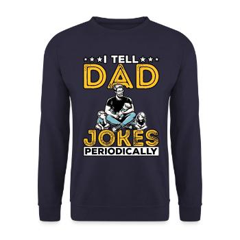 Ich erzähle regelmäßig Papa-Witze - Unisex Pullover - Navy - Vorne - Alina (178cm) & Michal (187cm)