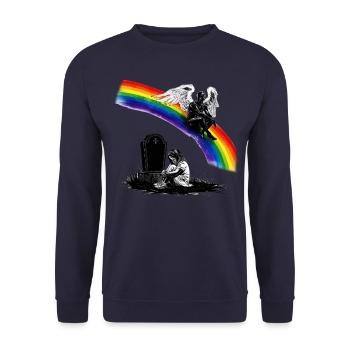 Tochter Papa Trauerengel - Unisex Pullover - Navy - Vorne - Alina (178cm) & Michal (187cm)
