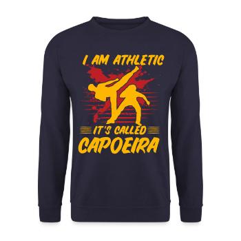 Je suis Athletic ça s’appelle Capoeira - Sweat-shirt Unisexe - marine - Devant - Alina (178cm) & Michal (187cm)