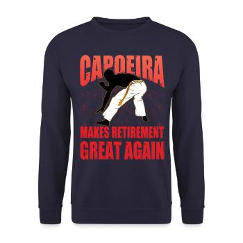 Capoeira makes retirement great again - Unisex Sweatshirt - navy - Front - Alina (178cm) & Michal (187cm)
