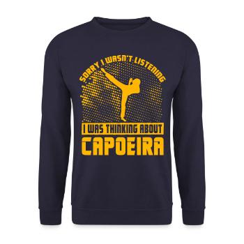Tut mir leid, ich habe nicht zugehört, ich dachte Capoeira - Unisex Pullover - Navy - Vorne - Alina (178cm) & Michal (187cm)