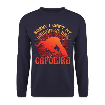 Tut mir leid, ich kann nicht, meine Tochter hat Capoeira - Unisex Pullover - Navy - Vorne - Alina (178cm) & Michal (187cm)