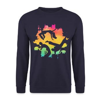 Capoeira - Unisex Sweatshirt - navy - Front - Alina (178cm) & Michal (187cm)
