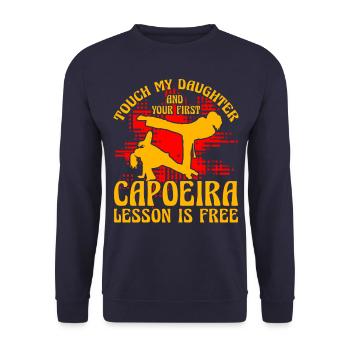 Touch my Daughter und deine erste Capoeira-Lektion - Unisex Pullover - Navy - Vorne - Alina (178cm) & Michal (187cm)