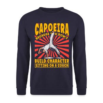 Capoeira, weil man kein Charaktersitting aufbaut - Unisex Pullover - Navy - Vorne - Alina (178cm) & Michal (187cm)
