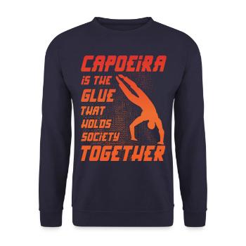 Capoeira ist der Klebstoff, der die Gesellschaft zusammenhält - Unisex Pullover - Navy - Vorne - Alina (178cm) & Michal (187cm)