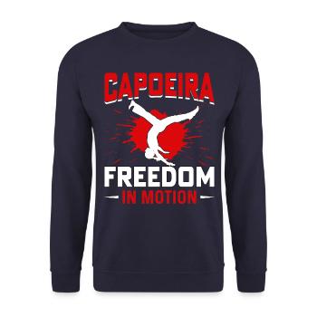 Capoeira freedom in motion - Unisex Sweatshirt - navy - Front - Alina (178cm) & Michal (187cm)