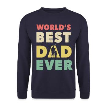 World's Best Dad Ever - Unisex Sweatshirt - navy - Front - Alina (178cm) & Michal (187cm)