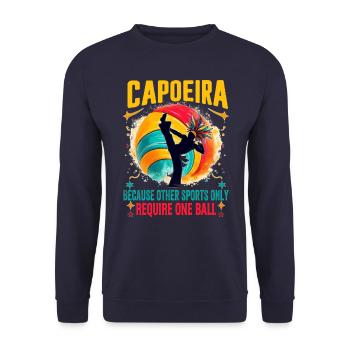 Capoeira because other sport only require one ball - Unisex Sweatshirt - navy - Front - Alina (178cm) & Michal (187cm)