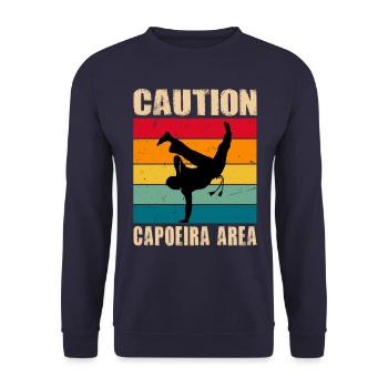 Achtung Capoeira Gebiet - Unisex Pullover - Navy - Vorne - Alina (178cm) & Michal (187cm)