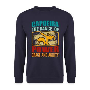 Capoeira, la danse de la puissance, de la grâce et de l’agilité - Sweat-shirt Unisexe - marine - Devant - Alina (178cm) & Michal (187cm)