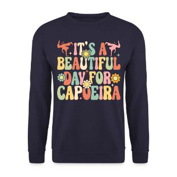 It's a beautiful day for Capoeira - Unisex Sweatshirt - navy - Front - Alina (178cm) & Michal (187cm)