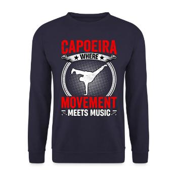Capoeira, wo Bewegung auf Musik trifft - Unisex Pullover - Navy - Vorne - Alina (178cm) & Michal (187cm)