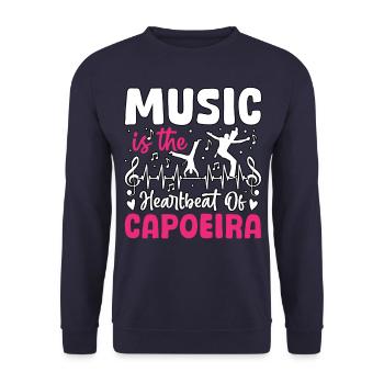 Musik ist der Herzschlag der Capoeira - Unisex Pullover - Navy - Vorne - Alina (178cm) & Michal (187cm)