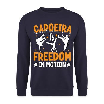 Capoeira is freedom in motion - Unisex Sweatshirt - navy - Front - Alina (178cm) & Michal (187cm)