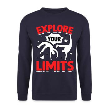 Explore your Limits - Unisex Sweatshirt - navy - Front - Alina (178cm) & Michal (187cm)