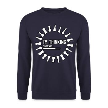 Humour d’échecs – Je pense - Sweat-shirt Unisexe - marine - Devant - Alina (178cm) & Michal (187cm)