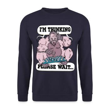 Je me dis, s’il vous plaît, attendez Échecs - Sweat-shirt Unisexe - marine - Devant - Alina (178cm) & Michal (187cm)
