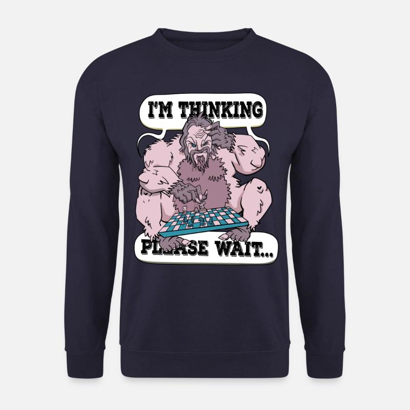 I'm thinking please wait Chess - Unisex Sweatshirt - navy