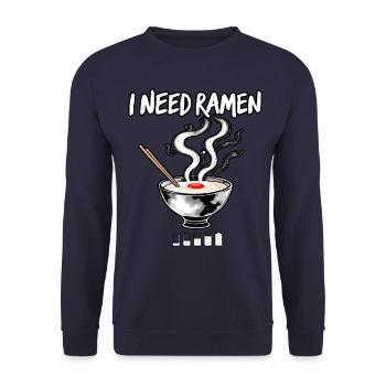 J’ai besoin de Ramen - Sweat-shirt Unisexe - marine - Devant - Alina (178cm) & Michal (187cm)