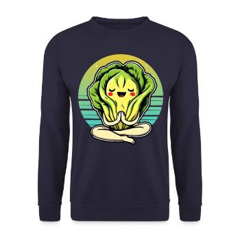 Salat Romaine Calm – Lustiger Salat - Unisex Pullover - Navy - Vorne - Alina (178cm) & Michal (187cm)