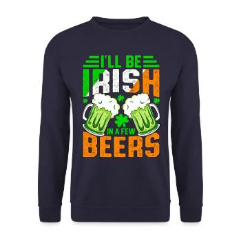 Je serai irlandais dans quelques bières - Sweat-shirt Unisexe - marine - Devant - Alina (178cm) & Michal (187cm)