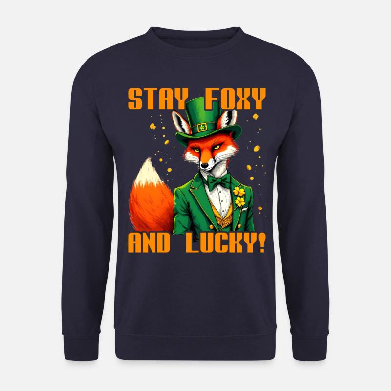 Restez Foxy et Lucky Saint-Patrick - Sweat-shirt Unisexe - marine