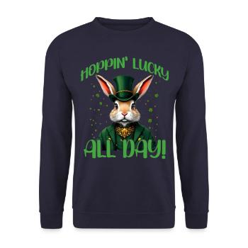Happin chanceux toute la journée - Sweat-shirt Unisexe - marine - Devant - Alina (178cm) & Michal (187cm)