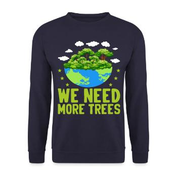 Nous avons besoin de plus d’arbres - Sweat-shirt Unisexe - marine - Devant - Alina (178cm) & Michal (187cm)