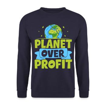 La planète plutôt que le profit - Sweat-shirt Unisexe - marine - Devant - Alina (178cm) & Michal (187cm)