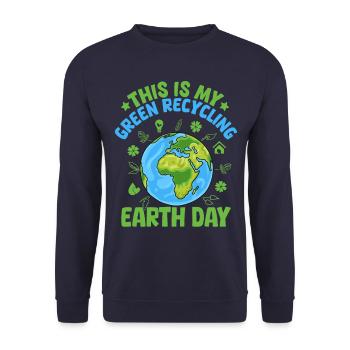 C’est ma journée Green Recycling Earth - Sweat-shirt Unisexe - marine - Devant - Alina (178cm) & Michal (187cm)