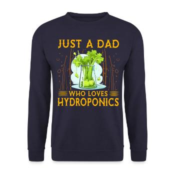 Just a Dad who loves Hydroponics - Unisex Sweatshirt - navy - Front - Alina (178cm) & Michal (187cm)