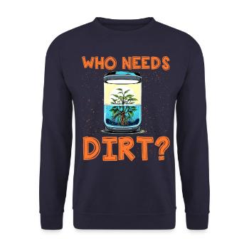 Wer braucht schon Dreck? - Unisex Pullover - Navy - Vorne - Alina (178cm) & Michal (187cm)