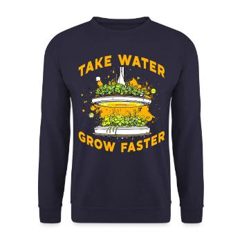Take water grow faster - Unisex Sweatshirt - navy - Front - Alina (178cm) & Michal (187cm)