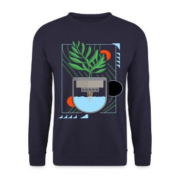 Hydroponics - Unisex Sweatshirt - navy - Front - Alina (178cm) & Michal (187cm)