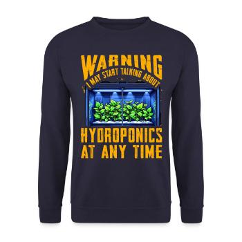 Attention : je peux commencer à parler de l’hydroponie - Sweat-shirt Unisexe - marine - Devant - Alina (178cm) & Michal (187cm)