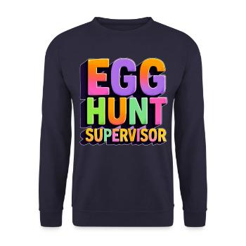 Superviseur de la chasse aux œufs - Sweat-shirt Unisexe - marine - Devant - Alina (178cm) & Michal (187cm)